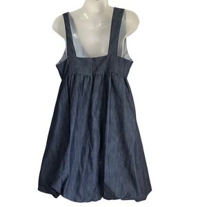 Celebrity Pink Women Medium Denim Bubble‎ Dress Dark Wash V-Neck Sleeveless Mini